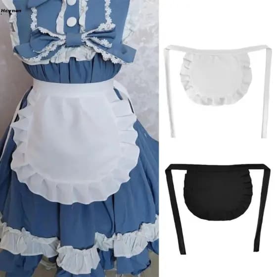 HCYNAN 1 Peça Avental De Cintura , Fantasia De Cosplay , Garçonete , Estilo Empregada , Aventais De Cozinha , Preto E Br