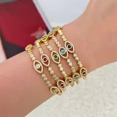 ⭐ ⭐ Mais vendido na Europa e na América, pulseira versátil estilo ins com microincrustações de diamante em cobre, modelo