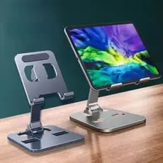Suporte Universal de Alumínio para Tablet - Dobrável e Ajustável, Adequado para iPad e Telefones Móveis PZJN