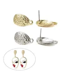 18x10mm 10 peças Conectores ovais de base para brincos em liga de zinco Acessórios DIY 1EF1