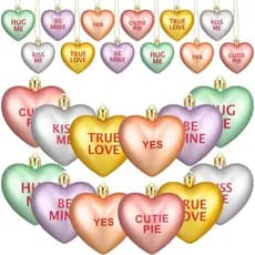 24 Peças de Corações de Plástico para o Dia dos Namorados, Enfeites de Coração para Cartas de Amor, Decorações para Faze