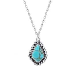 Colar com Pingente de Turquesa Colloca para Mulheres, Colar Boêmio Ocidental em Prata Esterlina 925, Joia Boho, Caixa de