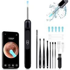 Removedor de Cera de Ouvido, Limpador de Ouvido com Câmera HD 1080P, com 6 Luzes LED/Lente à Prova d'Água IP67/Kit de Re