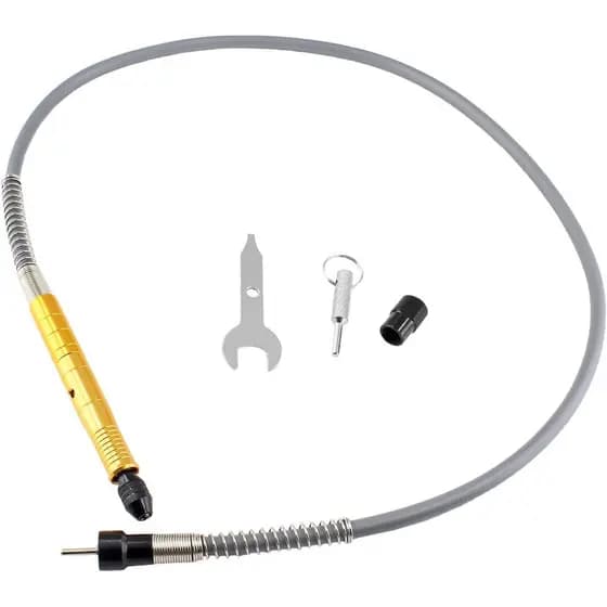 Adaptador de Eixo Flexível de 1/8 Polegada (3,175mm) - Dourado, Acessório para Ferramenta Rotativa com Eixo Flexível, Ex