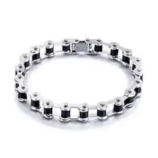 Pulseira de corrente de bicicleta em aço inoxidável estilo metal masculino 7GCE