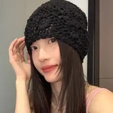 Turbante de malha bordado com renda estilo japonês – Turbante elegante para mulheres, V supplies