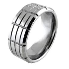 Anel Masculino Polido Espelhado em Aço Inoxidável 316L Cor Prata Titânio Estilo Casual e Empresarial H2XA