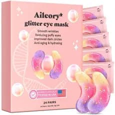 Patches para Olhos (24 Pares) - Almofadas de Gel para Olhos com Glitter Tricolor para Olheiras, Olhos Inchados, Bolsas s