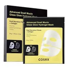 Máscara Facial de Hidrogel COSRX Advanced Snail Mucus Glass Glow para Cuidados com a Pele 3EA, Máscara de Colágeno, Esse