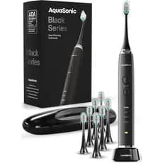 Escova de Dentes Elétrica Aquasonic Black Series Ultra Whitening – Escova de Dentes Elétrica Aprovada pela ADA – 8 Cabeç