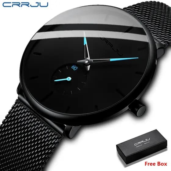 Relógio de Pulso Casual CRRJU, Relógio de Quartzo de Marca Luxuosa, Relógio Esportivo Masculino 2150