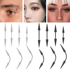 1 peça de piercing de sobrancelha em aço inoxidável 16G, em formato de ponte longa, brincos espirais em formato de cone