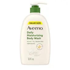 Gel de Banho Hidratante Diário AVEENO, adequado para homens e mulheres, ideal para pele seca e sensível. Livre de parabe