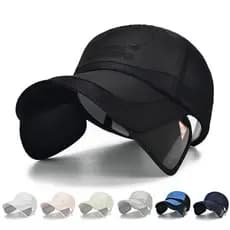 Verão ao ar livre chapéu de sol lazer esportes moda Pull-out chapéu borda masculino feminino boné de beisebol