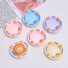 10 Pçs/Saco Placas De Pão Bonito Brinquedos De Comida Dos Desenhos Animados Artesanal DIY Acessórios Creme Cola Resina M
