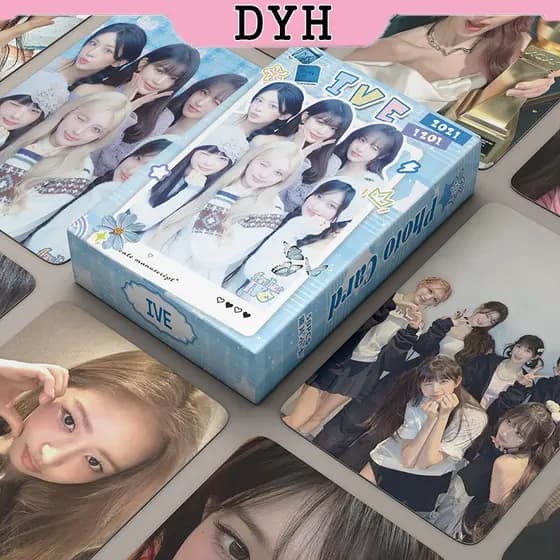 50 Pçs/Caixa IVE Cartão Laser Photocard WONYOUNG Leeseo YuJin Kpop Álbum Lomo Cartões Coleção