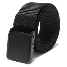 Cinto De Lona Tecido Para Exterior Masculino – Mistura De Nylon Com Fivela Automática Lazer E Viagens
