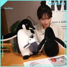 Mother and Baby Penguin Toy Plush Doll Cute for Kids – Soft Stuffed Pillow Comfort Sleep Party Decoration Birthday Gif