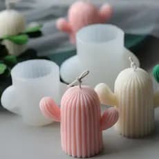 Mini Molde De Vela Em Forma De Cacto Silicone Feito À Mão Decoração De Mesa Gesso Resina Epóxi De Aromaterapia