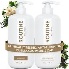 RoutineWellness Anti-Queda Baunilha Cashmere & Oak Set - Volumizador, Fortificante, Suporte ao Crescimento Capilar, Sem