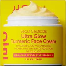 SeoulCeuticals Creme de Cúrcuma para Cuidados com a Pele Coreana – Hidratante Facial para Pele Seca e Sem Brilho - Cuida