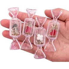 FZBNSRKO 50 Peças Caixa de Joias em Forma de Doce, Mini Organizador de Joias, Caixa Organizadora de Brincos para Viagem,