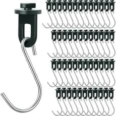 Ripeng 50 Pieces Greenhouse Hooks Hanger Twist Clips Greenhouse Fixing Clips with Stainless Steel S Hooks for Outdoor Ga