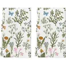 Toalhas de Cozinha Artoid Mode com Estampa Floral de Flores Silvestres, 18x26 Polegadas, Decoração de Borboletas de Verã
