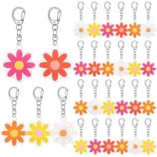 Kenning 50 Peças Chaveiro de Flor Margarida, Presentes para Festas, Chaveiro Fofo para Bolsa, Pingente Floral para Mãe,