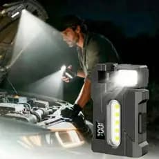 Lanterna de Trabalho Magnética LETOUR Recarregável LED 2000LM, Potente Lanterna RGB, Mini Lanterna Portátil e Compacta,