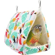 Hypeety Ninho Suspenso para Pássaros, Casa Aconchegante de Pelúcia para Papagaios, Cama Quente de Inverno para Gaiola, A
