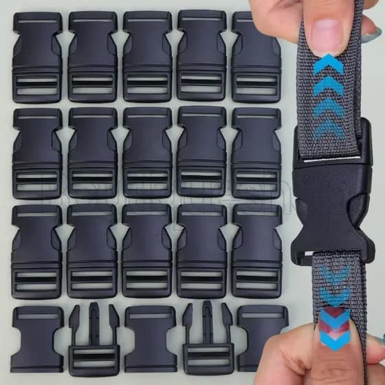 5-20 Pcs Fivela De Desmontagem De Cinta-Liberação De Plástico Tri-Glide Slider-Clipe De Fivelas-Gancho De Anel Ajustador