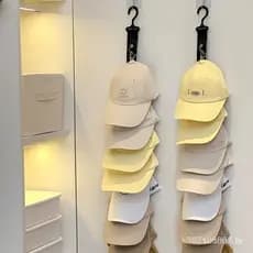 1 Peça Racks Organizadores De Chapéus Com 8 Clipes Para Bonés De Beisebol Armário Gancho Suporte De Boné Organizador De