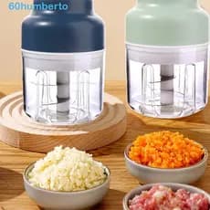 Picador De Alho Elétrico HUMBERTO , 6 Lâminas De Aço Inoxidável Purê De Plástico | Agitação Automática