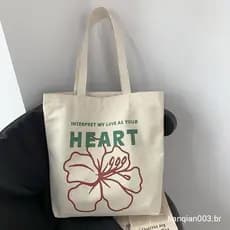 [largeloohg] Bolsa De Lona De Estudante Feminina Verão Grande Capacidade Ombro Único Classe Carregando Mochila