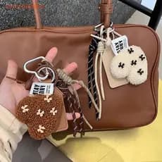 [serendipiahb] Arco Coreano Amor Pingente De Pelúcia Criativo Tecelagem Corda Chaveiro Estilo Ins Vintage Moda Saco Enca