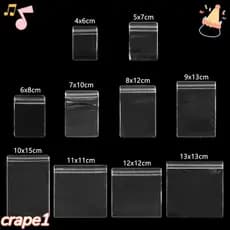 CRAPE 100pcs Sacos Zip Lock Bolsas De Armazenamento De Embalagens À Prova De Poeira Colar Pulseira Anel Plástico PVC