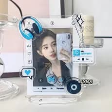 Suporte Para Cartão Fotográfico Kpop , Porta-Retratos Acrílico De 3 Polegadas , Exibição De Fotos , Capa Protetora