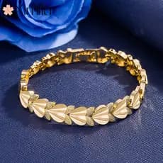 ⭐ Moda Original vietnã areia ouro pulseira feminina banhado 24k jóias de ouro Retro dominador em forma de coração pulsei