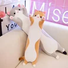 Gato dos desenhos animados dos desenhos animados brinquedo de pelúcia boneca gato longo tamanho grande travesseiro de do
