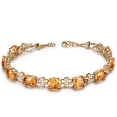 Trevo de quatro folhas temperamento pequeno fresco citrino amarelo diamante pulseira europeu americano imitação amarelo