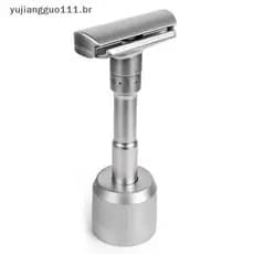 # Novo Razor Solo Stand/Base Suporte De Barbear De Segurança Ajustável Em Liga De Alumínio Escovado .