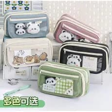 Estojo com 9 compartimentos transparentes – Panda Fofo |       Plástico ultra-resistente, grande capacidade