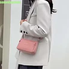 SOMEDAYZL0M Bolsa De Ombro De Grande Capacidade , Quadrada De Nylon De Cor Sólida Macia , Alça Ajustável