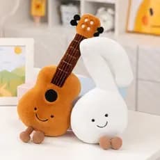 38cm Brinquedo de Pelúcia Musical Fofo Violino Macio 30cm Guitarra Pipa Diapasão Nota Boneca de Pelúcia Instrumento Pres