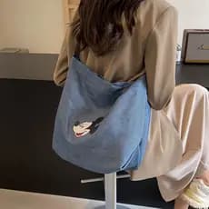 Ins bolsa de lona Casual feminina, bolsa de grande capacidade 2025, novo estilo, verão, simples, bolsa de ombro, estilo