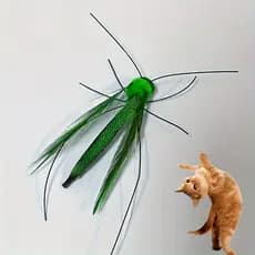 Bastão de brinquedo interativo para gatos de 1 peça com Design de inseto Real de corda longa, plástico durável, sem nece