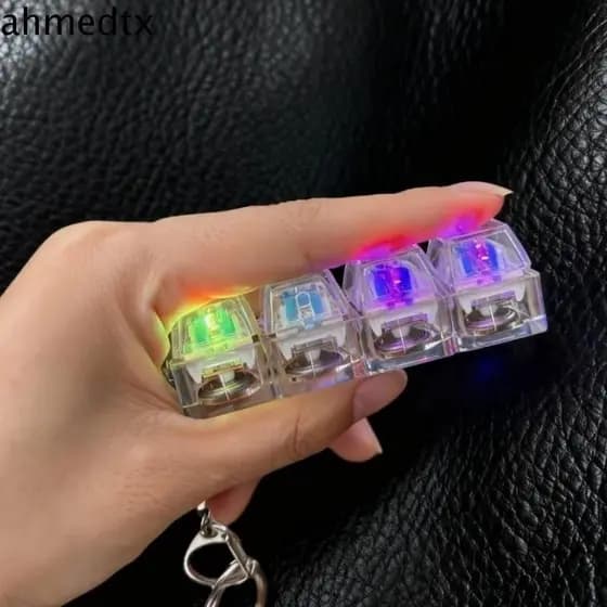 Chaveiro De Teclado Iluminado AHMEDTXB , Botão Clicável LED Brilhante , Operação Silenciosa