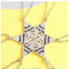 Conjunto de 6 colares de amizade HG, pingentes hexagonais com letras, acessórios de amizade elegantes para homens e mulh
