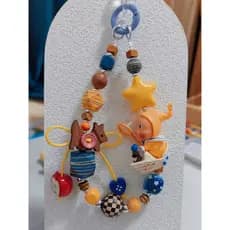 Cordão de celular com miçangas estilo dopamina, corrente para celular, pingente fofo, personagem estrela, boneca persona